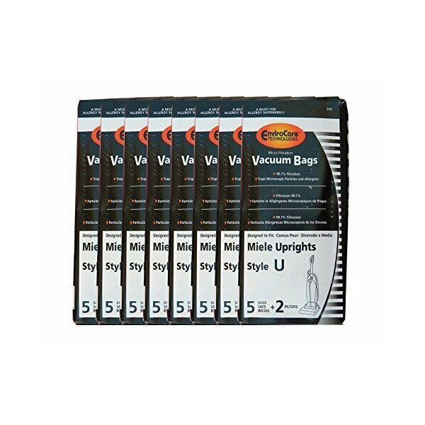 Envirocare Miele Upright Style U Vacuum Bags + Filters with Hygienic Selfclosing Seal a